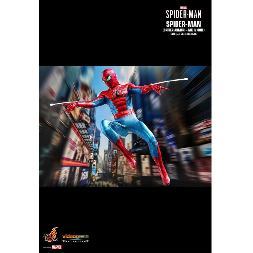 Hot Toys Marvel Spider-Man Game Spider-Man (Spider Armor - MK IV Suit) Figura de acción de Escala 1/6 de 12 Pulgadas, HT906512