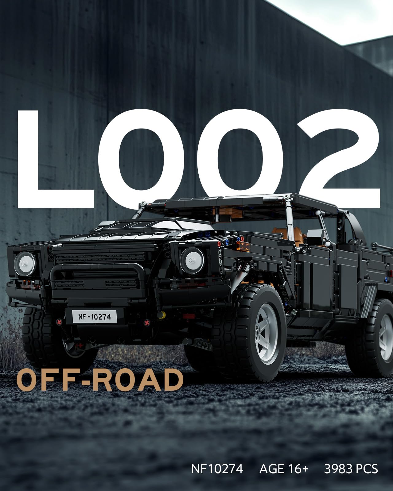 Nifeliz L002 Off-Road NF10274, Maqueta de Coche Todoterreno a Escala 1:8 para Adultos, 3983 Piezas, Kit de Construcción Coleccionable y Decorativo