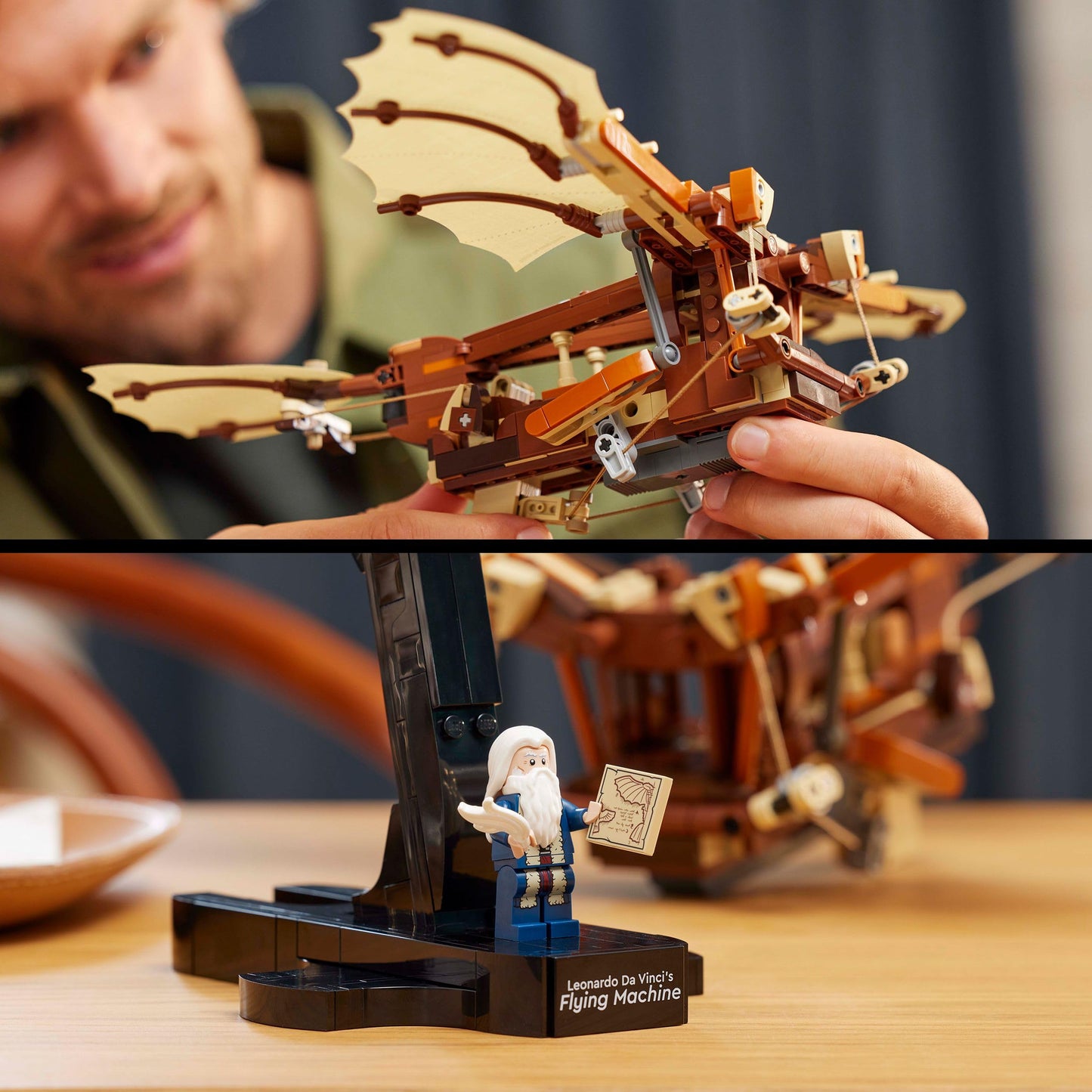 LEGO Icons Máquina Voladora de Leonardo da Vinci, Maqueta de Ornitóptero para Adultos, Regalo para Hombres y Mujeres Amantes de la Historia y las Manualidades, Decoración de Salón y Dormitorio 10363
