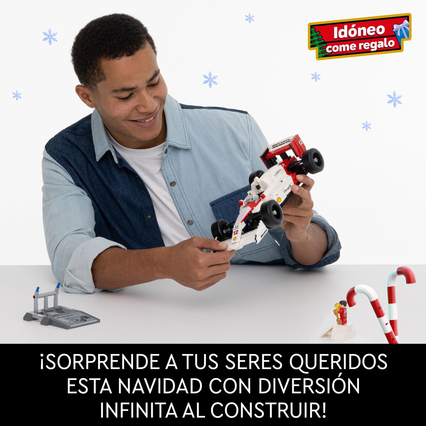 LEGO Icons McLaren MP4/4 con Minifigura de Ayrton Senna, Maqueta de Coche de Fórmula 1 para Adultos, Set de Construcción Coleccionable, Decoración para Hogar u Oficina, Regalo para Aficionados al Motor 10330
