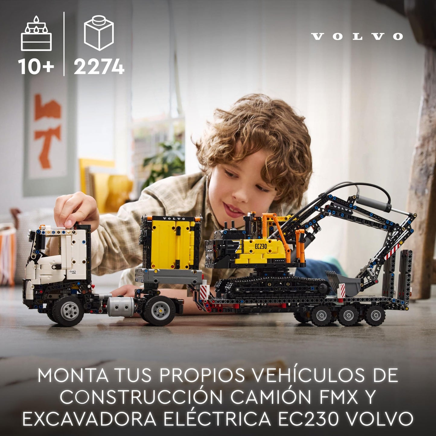 . LEGO Technic Camión FMX y Excavadora Eléctrica EC230 Volvo 42175, Vehículos de Juguete para Construir, Regalo para Niños +10 Años y Aficionados a la Construcción