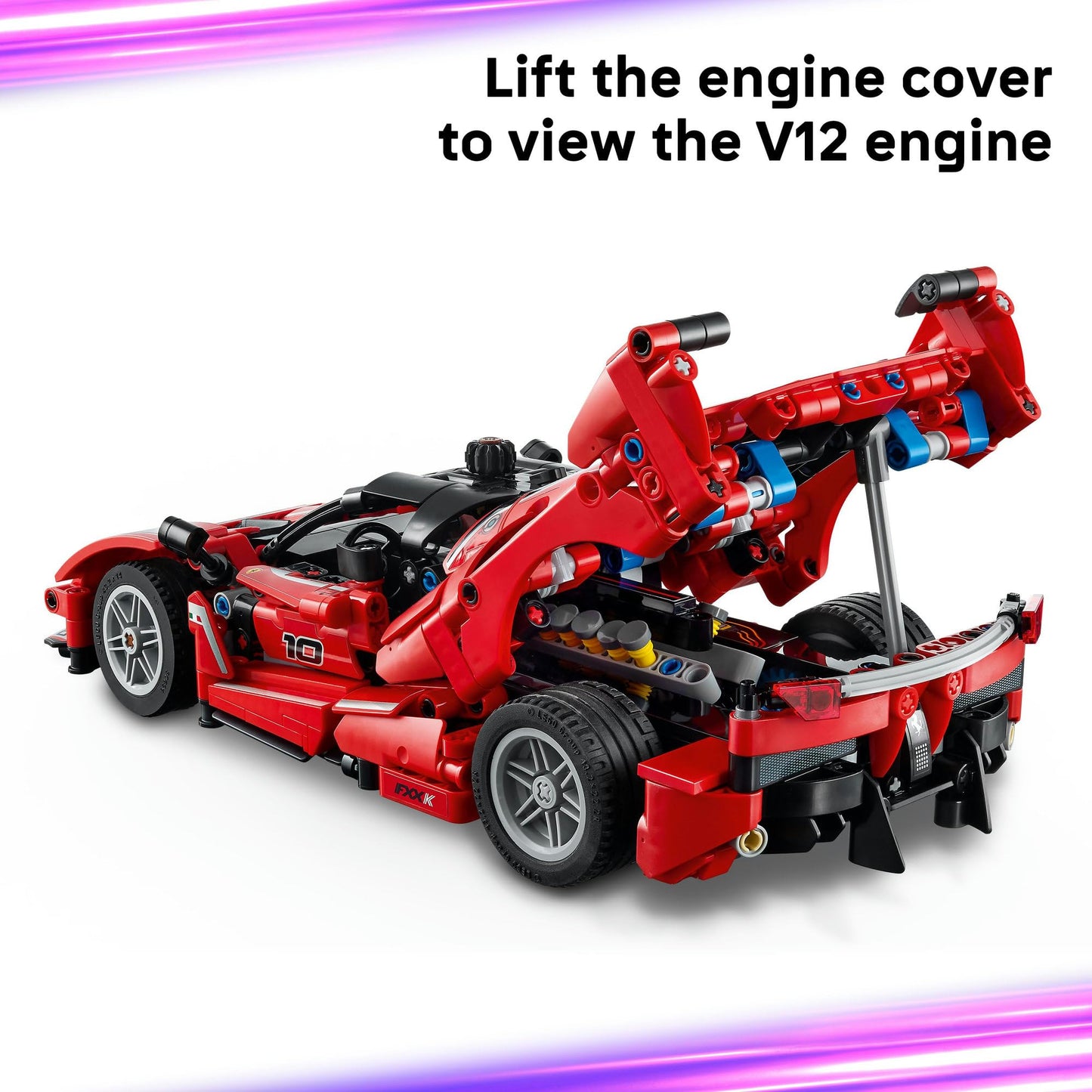 LEGO Technic Ferrari FXX K, Maqueta de Coche de Carreras con Motor V12, Diferencial y Pistones Móviles, Regalo para Niños y Niñas de 10+ Años 42212