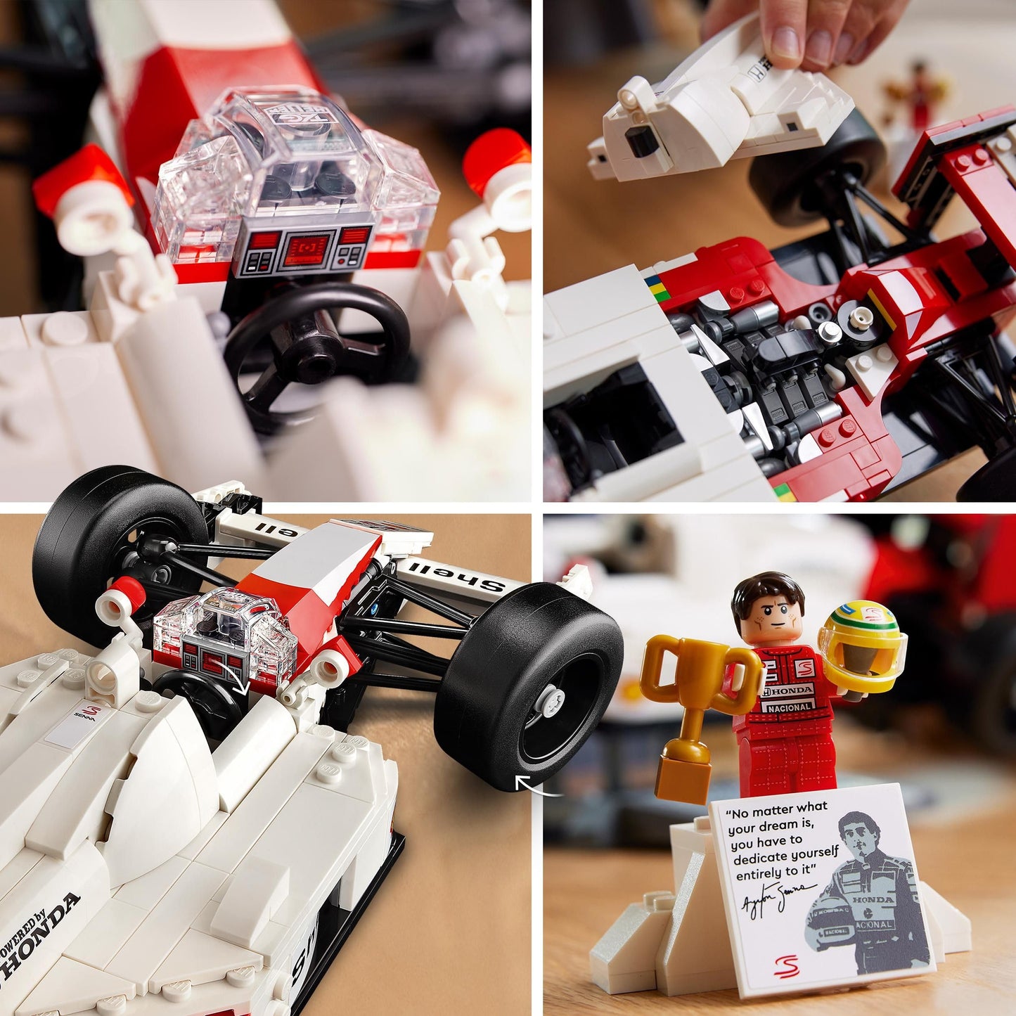LEGO Icons McLaren MP4/4 con Minifigura de Ayrton Senna, Maqueta de Coche de Fórmula 1 para Adultos, Set de Construcción Coleccionable, Decoración para Hogar u Oficina, Regalo para Aficionados al Motor 10330