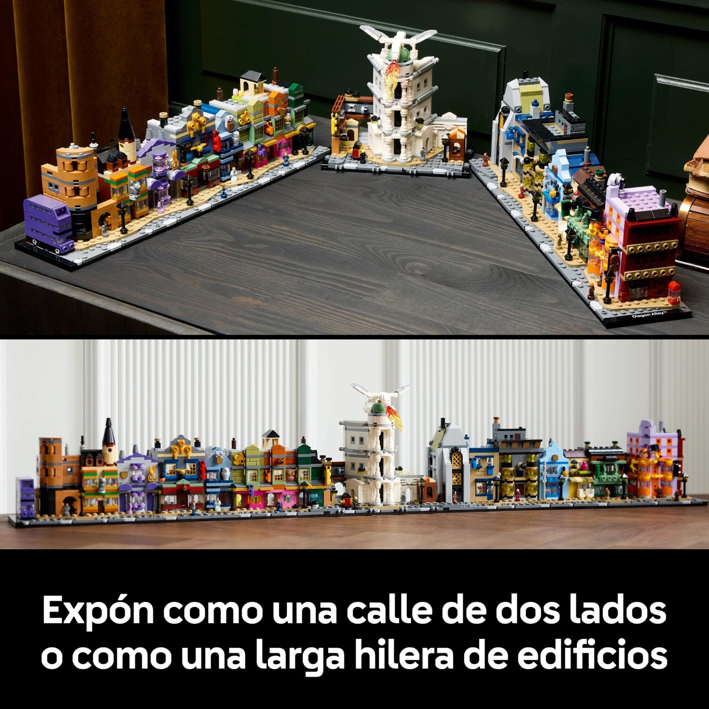 LEGO Harry Potter Tiendas Mágicas del Callejón Diagon 76444, Maqueta para Adultos con 12 Micro Figuras y Autobús Noctámbulo, Set de Construcción Coleccionable