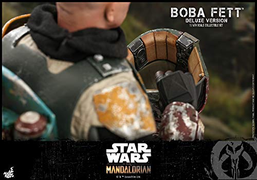 Hot Toys Figura Coleccionable Boba Fett DX 1:6 – The Mandalorian, Detalles Realistas, Articulada, Accesorios y Armas Intercambiables, Ideal para Fans de Star Wars y Coleccionistas