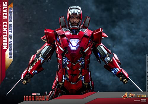 Hot Toys Iron Man Mark XXXIII Silver Centurion 1:6 – Figura de Colección Iron Man 3, Armadura Detallada, Traje Completo y Articulaciones Premium