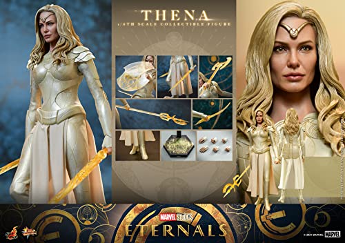 Hot Toys Figura Coleccionable Thena 1:6 – Eternos, Detalles Realistas, Totalmente Articulada, Incluye Armas y Accesorios, Ideal para Fans de Marvel y Coleccionistas de Cine