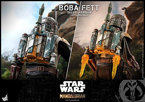 Hot Toys Figura Coleccionable Boba Fett DX 1:6 – The Mandalorian, Detalles Realistas, Articulada, Accesorios y Armas Intercambiables, Ideal para Fans de Star Wars y Coleccionistas