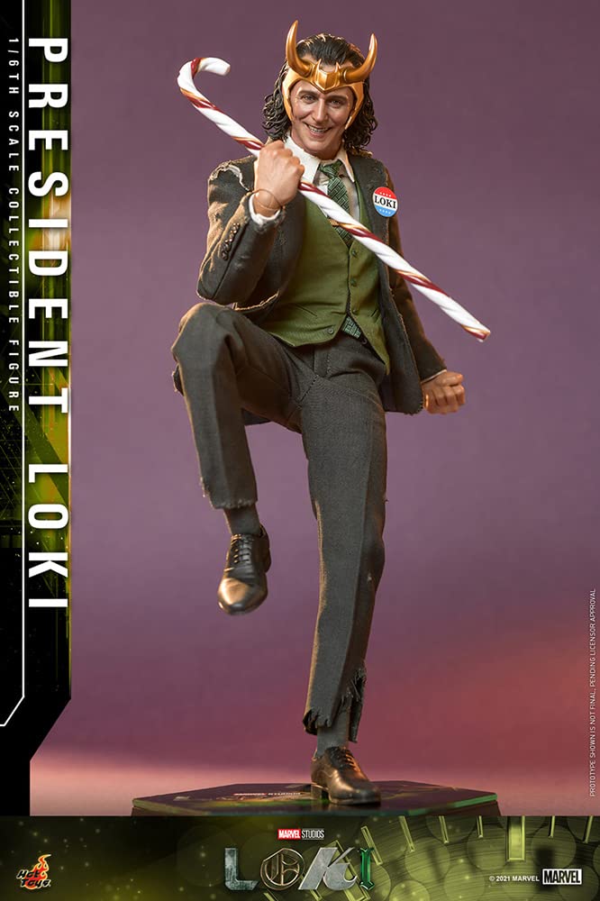 Hot Toys Presidente Loki 1:6 – Figura de Colección de la Serie Loki, Detalles Realistas, Traje y Accesorios Completo, Articulada para Exhibición Premium