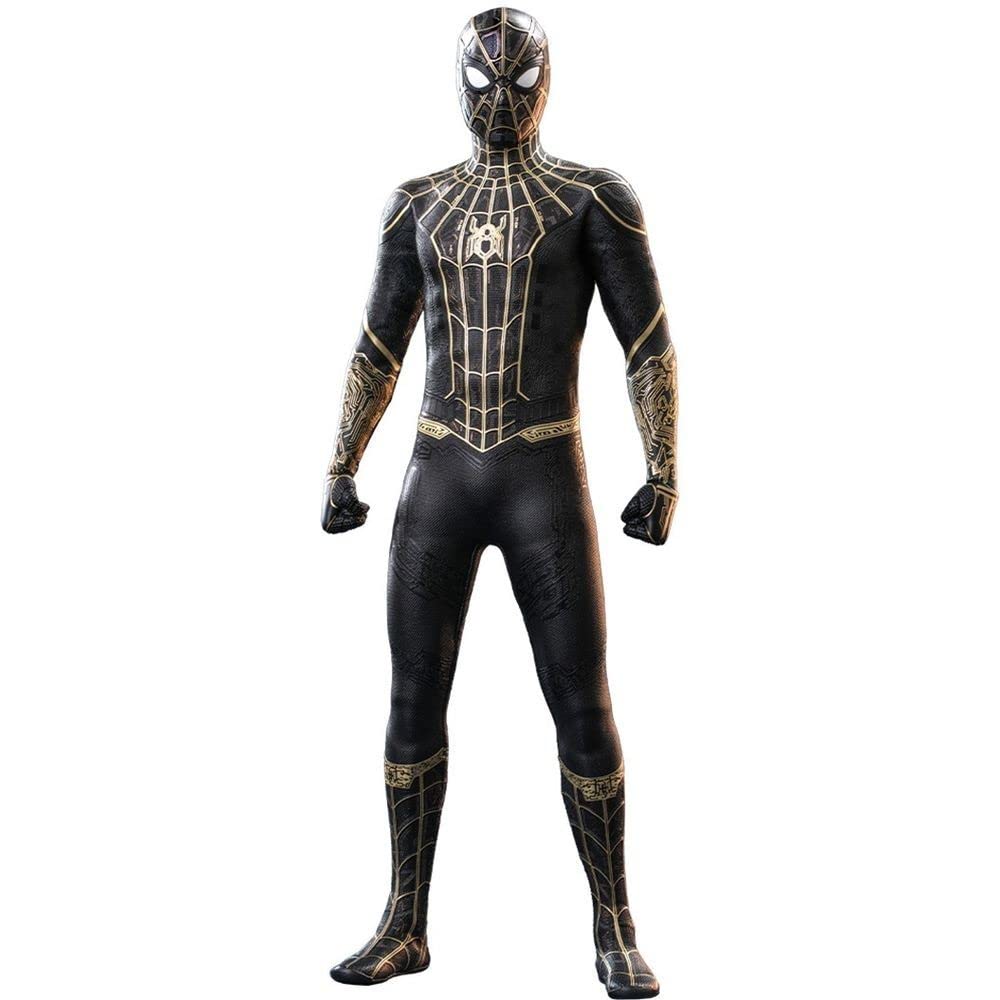 Hot Toys Spider-Man Traje Negro y Dorado 1:6 – Figura de Colección de Spider-Man: No Way Home, Detalles Realistas, Traje y Accesorios Completo, Articulada para Exhibición Premium