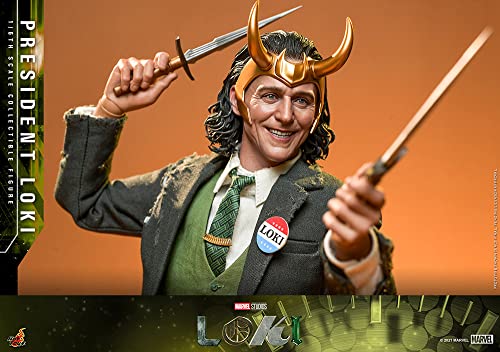 Hot Toys Presidente Loki 1:6 – Figura de Colección de la Serie Loki, Detalles Realistas, Traje y Accesorios Completo, Articulada para Exhibición Premium