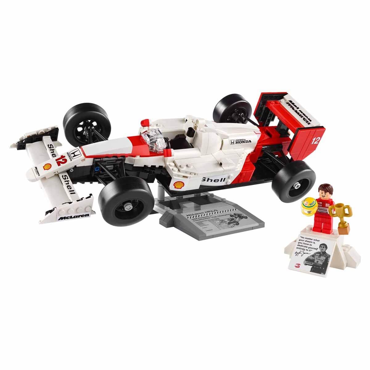 LEGO Icons McLaren MP4/4 con Minifigura de Ayrton Senna, Maqueta de Coche de Fórmula 1 para Adultos, Set de Construcción Coleccionable, Decoración para Hogar u Oficina, Regalo para Aficionados al Motor 10330