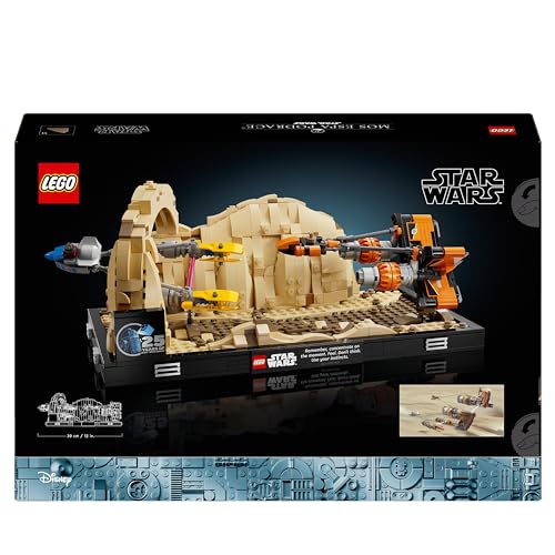 LEGO Star Wars La Amenaza Fantasma Diorama Carrera de Vainas de Mos Espa, Maqueta de Construcción para Adultos con Vaina de Anakin Skywalker, Regalo para Hombres y Mujeres Fans de Star Wars 75380