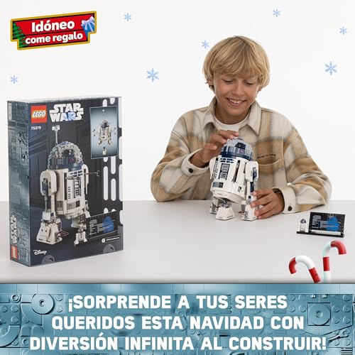 LEGO Star Wars R2-D2 Figura Articulada con Cabeza Giratoria, Periscopio y Herramientas, Incluye Minifigura de Darth Malak, Set de Construcción para Niños de 10+ Años, Fans y Coleccionistas 75379