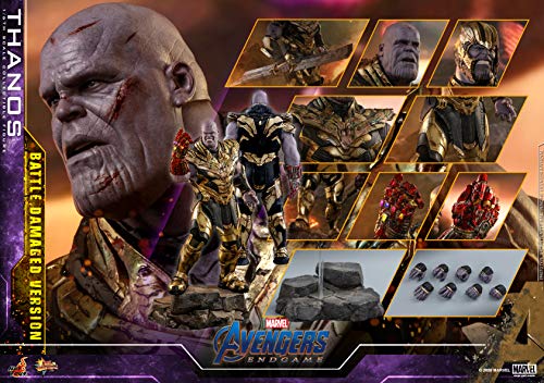Hot Toys Thanos 1:6 Versión Batalla Dañada – Figura de Colección de Avengers: Endgame, Detalles Realistas, Armadura y Accesorios Completo, Articulada para Exhibición Premium