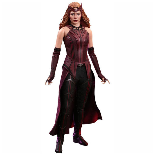 Hot Toys La Bruja Escarlata 1:6 – Figura de Colección de WandaVision, Traje Rojo Detallado, Accesorios y Efectos de Magia, Articulada para Exhibición Premium