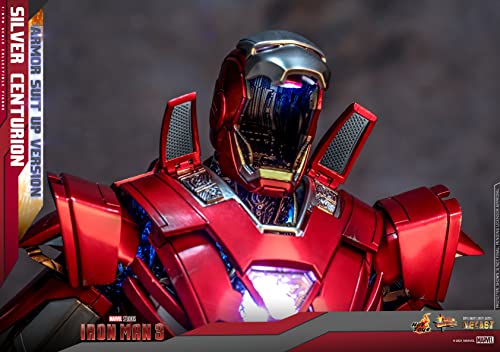 Hot Toys Iron Man Mark XXXIII Silver Centurion 1:6 – Figura de Colección Iron Man 3, Armadura Detallada, Traje Completo y Articulaciones Premium
