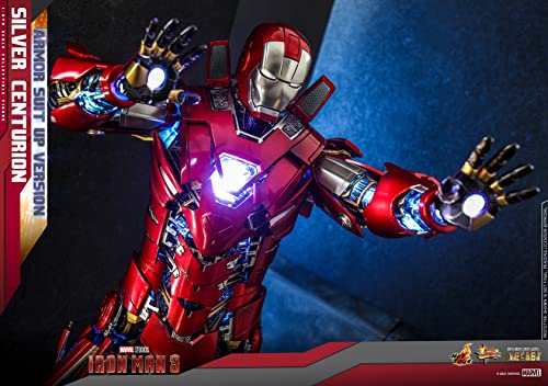 Hot Toys Iron Man Mark XXXIII Silver Centurion 1:6 – Figura de Colección Iron Man 3, Armadura Detallada, Traje Completo y Articulaciones Premium