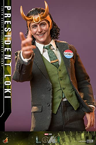 Hot Toys Presidente Loki 1:6 – Figura de Colección de la Serie Loki, Detalles Realistas, Traje y Accesorios Completo, Articulada para Exhibición Premium