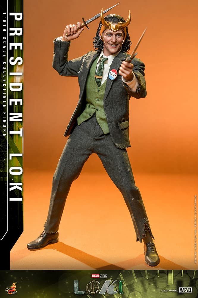 Hot Toys Presidente Loki 1:6 – Figura de Colección de la Serie Loki, Detalles Realistas, Traje y Accesorios Completo, Articulada para Exhibición Premium