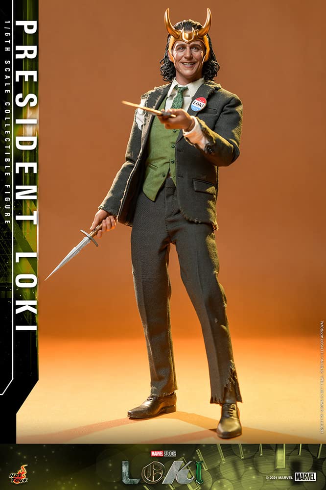 Hot Toys Presidente Loki 1:6 – Figura de Colección de la Serie Loki, Detalles Realistas, Traje y Accesorios Completo, Articulada para Exhibición Premium