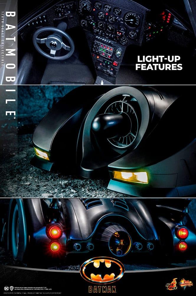 Hot Toys Batman (1989) Véhicule Movie Masterpiece 1/6 Batmobile 100 cm Hot Toys Vehículo Batmóvil 1989 Escala 1:6 – Movie Masterpiece de 100 cm, Réplica Detallada del Coche de Batman, Edición Coleccionista para Exhibición