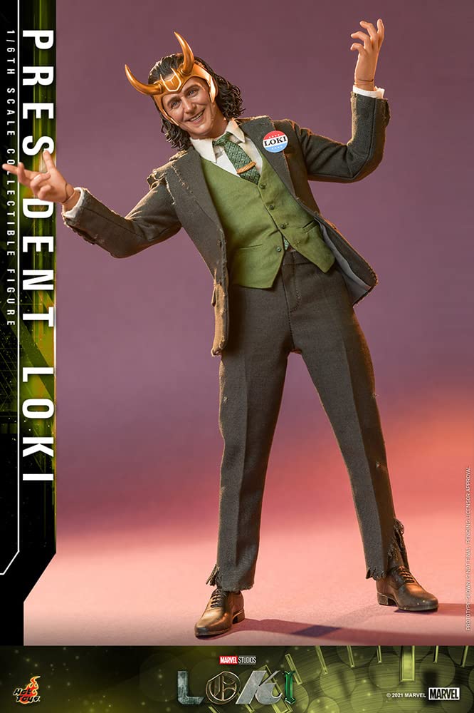 Hot Toys Presidente Loki 1:6 – Figura de Colección de la Serie Loki, Detalles Realistas, Traje y Accesorios Completo, Articulada para Exhibición Premium