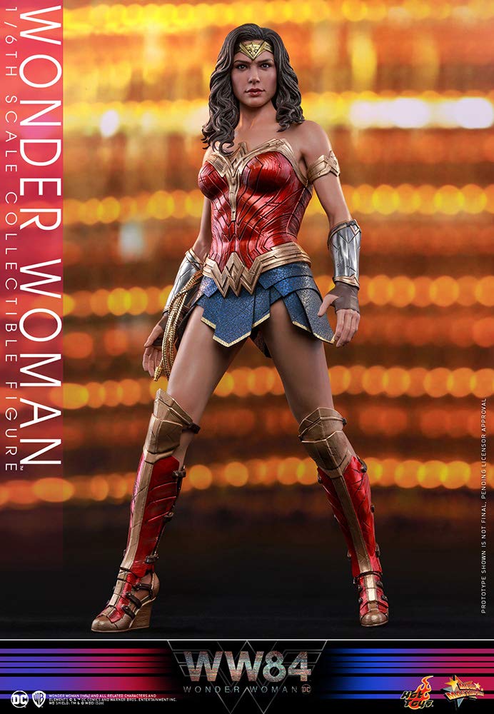 Hot Toys Figura Coleccionable Mujer Maravilla 1:6 – WW84, Multicolor, Edición Detallada con Armadura Dorada, Articulada con Accesorios y Base, Ideal para Fans de DC y Coleccionistas