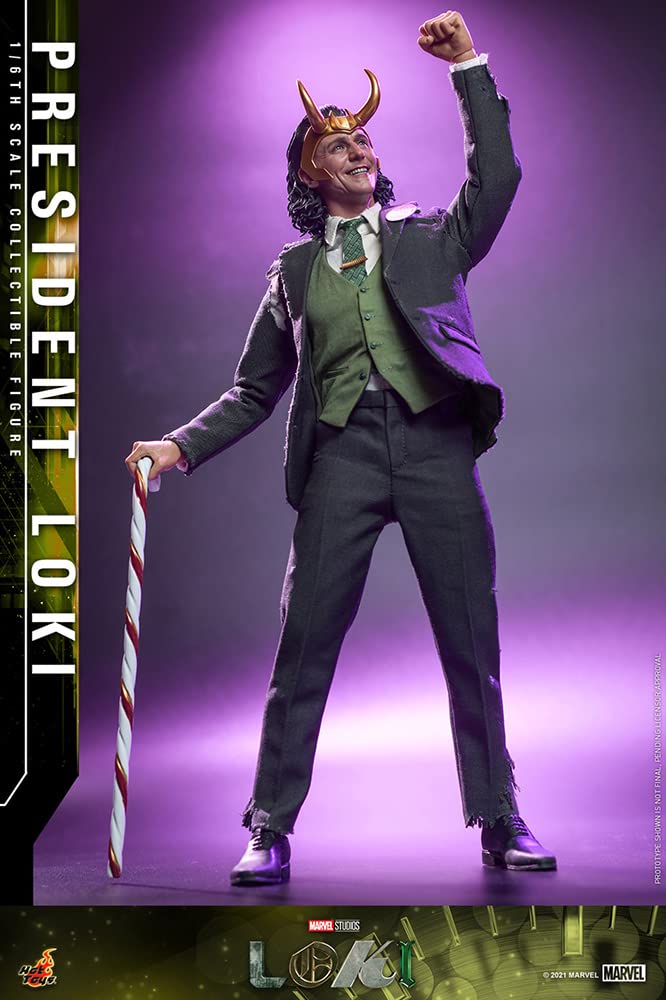 Hot Toys Presidente Loki 1:6 – Figura de Colección de la Serie Loki, Detalles Realistas, Traje y Accesorios Completo, Articulada para Exhibición Premium