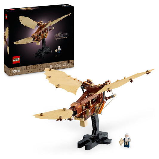 LEGO Icons Máquina Voladora de Leonardo da Vinci, Maqueta de Ornitóptero para Adultos, Regalo para Hombres y Mujeres Amantes de la Historia y las Manualidades, Decoración de Salón y Dormitorio 10363