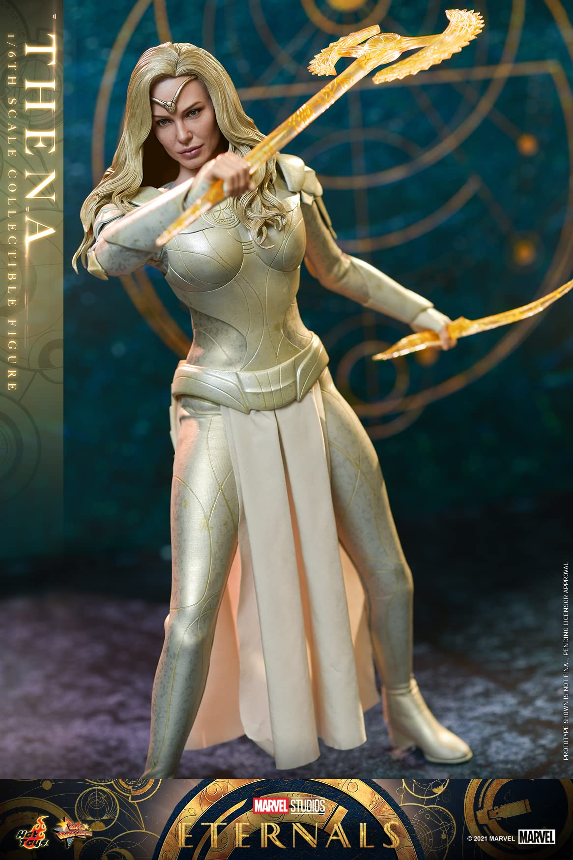 Hot Toys Figura Coleccionable Thena 1:6 – Eternos, Detalles Realistas, Totalmente Articulada, Incluye Armas y Accesorios, Ideal para Fans de Marvel y Coleccionistas de Cine