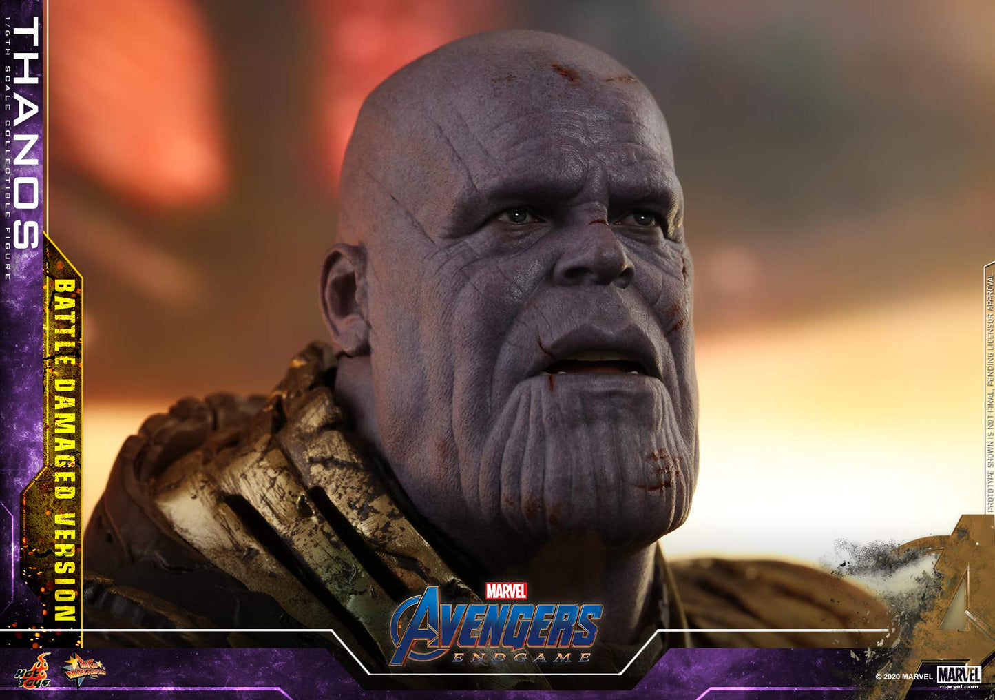 Hot Toys Thanos 1:6 Versión Batalla Dañada – Figura de Colección de Avengers: Endgame, Detalles Realistas, Armadura y Accesorios Completo, Articulada para Exhibición Premium