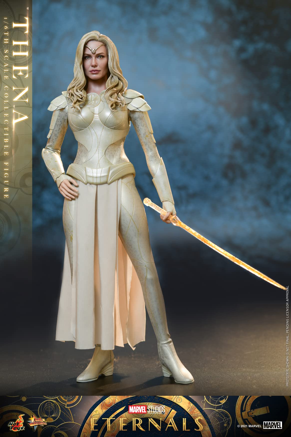 Hot Toys Figura Coleccionable Thena 1:6 – Eternos, Detalles Realistas, Totalmente Articulada, Incluye Armas y Accesorios, Ideal para Fans de Marvel y Coleccionistas de Cine