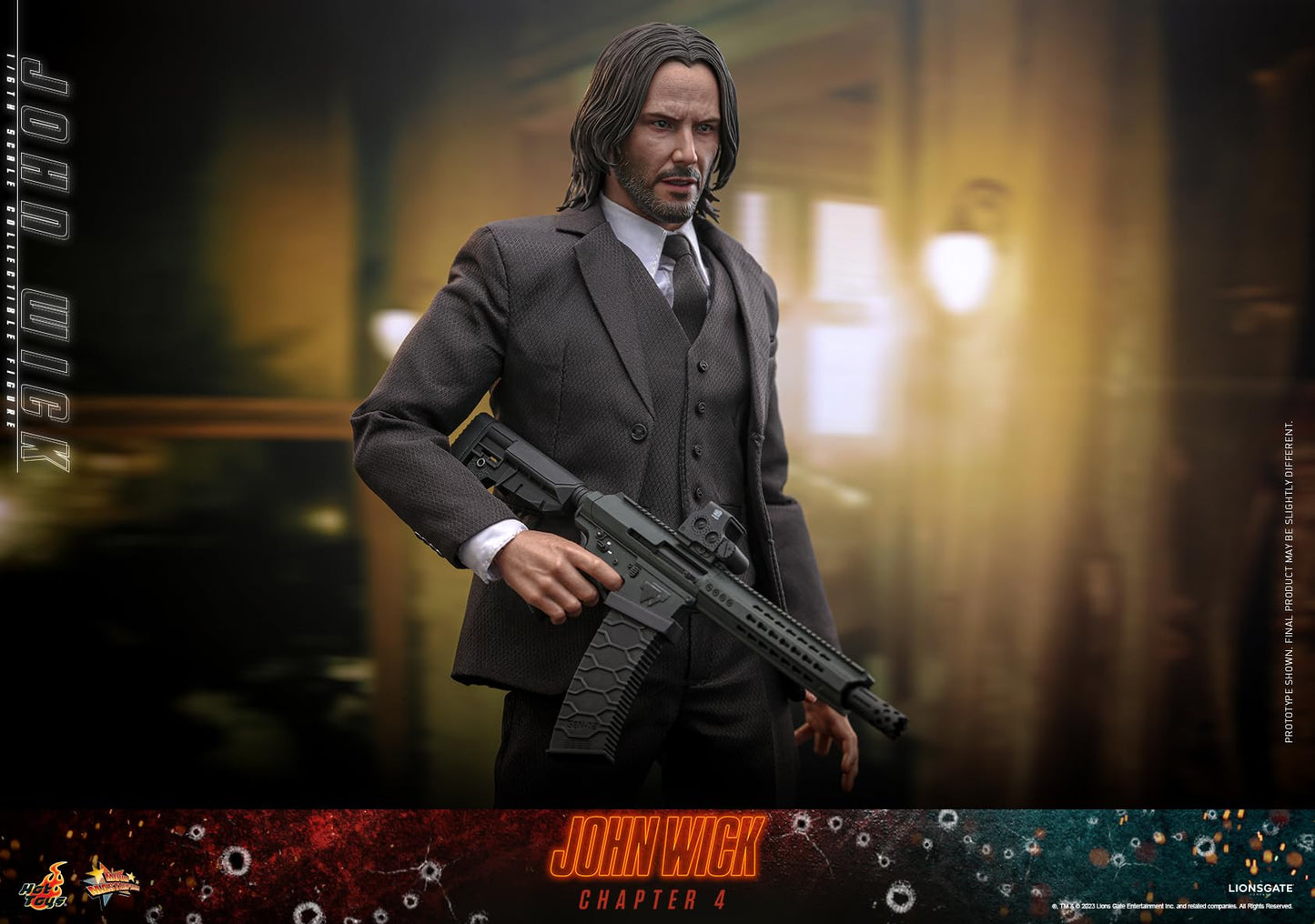 Hot Toys Figura Coleccionable John Wick 1:6 – Modelo Consequence, Detallado Realista, Articulada con Accesorios, Ideal para Coleccionistas y Fans de la Saga