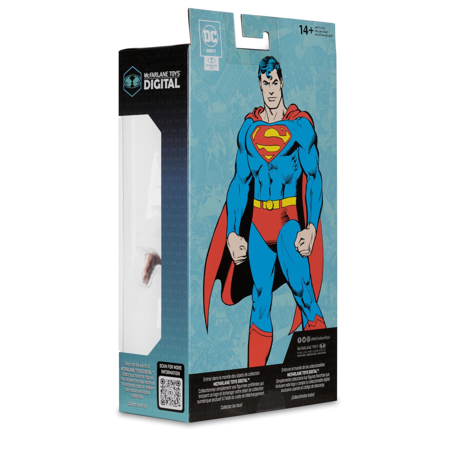 McFarlane Toys Figura Coleccionable Superman The Silver Age – Edición con Coleccionable Digital, Detalles Clásicos, Articulada, Ideal para Fans de DC Comics y Coleccionistas