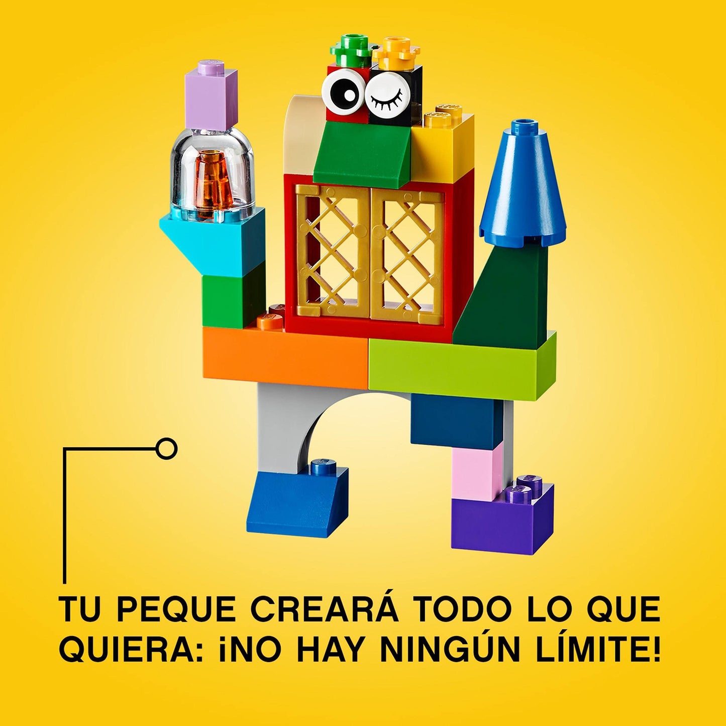 LEGO Classic Caja de Ladrillos Creativos Grande, Juguetes de Construcción y Manualidades para Niños y Niñas de 4 Años o Más, Animales, Casas y Coches de Juguete, Regalos de Cumpleaños Infantiles 10698