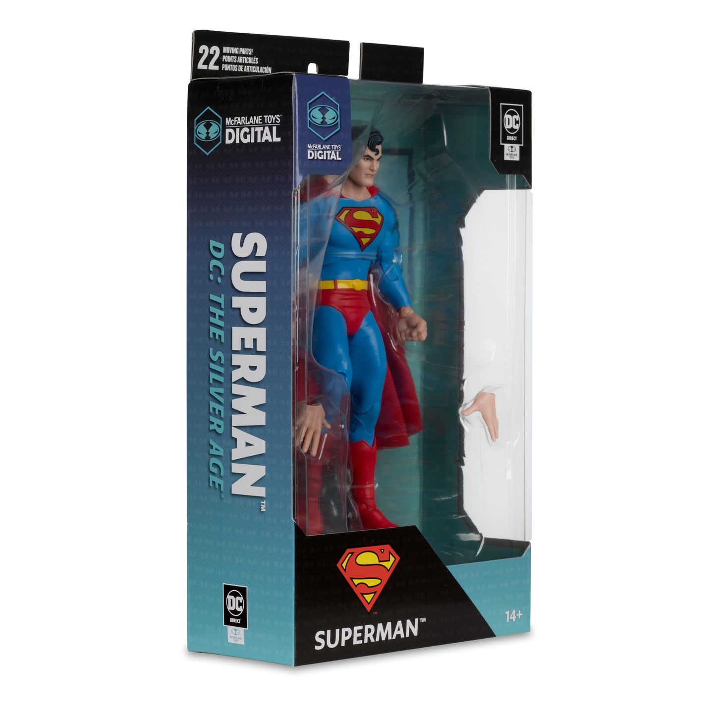 McFarlane Toys Figura Coleccionable Superman The Silver Age – Edición con Coleccionable Digital, Detalles Clásicos, Articulada, Ideal para Fans de DC Comics y Coleccionistas