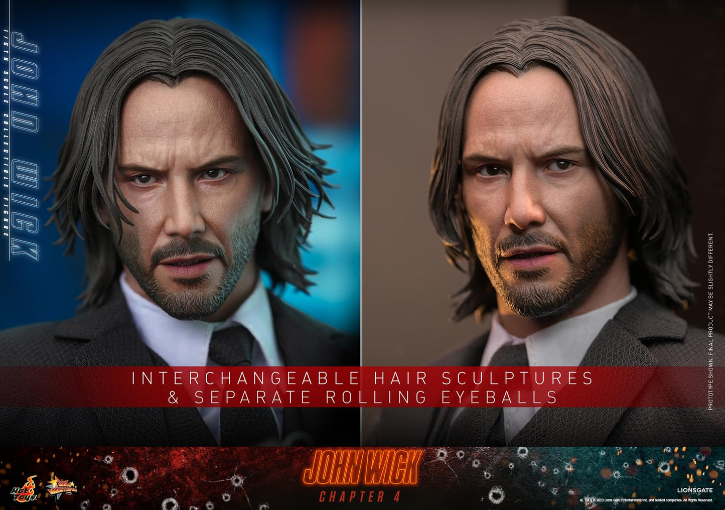 Hot Toys Figura Coleccionable John Wick 1:6 – Modelo Consequence, Detallado Realista, Articulada con Accesorios, Ideal para Coleccionistas y Fans de la Saga