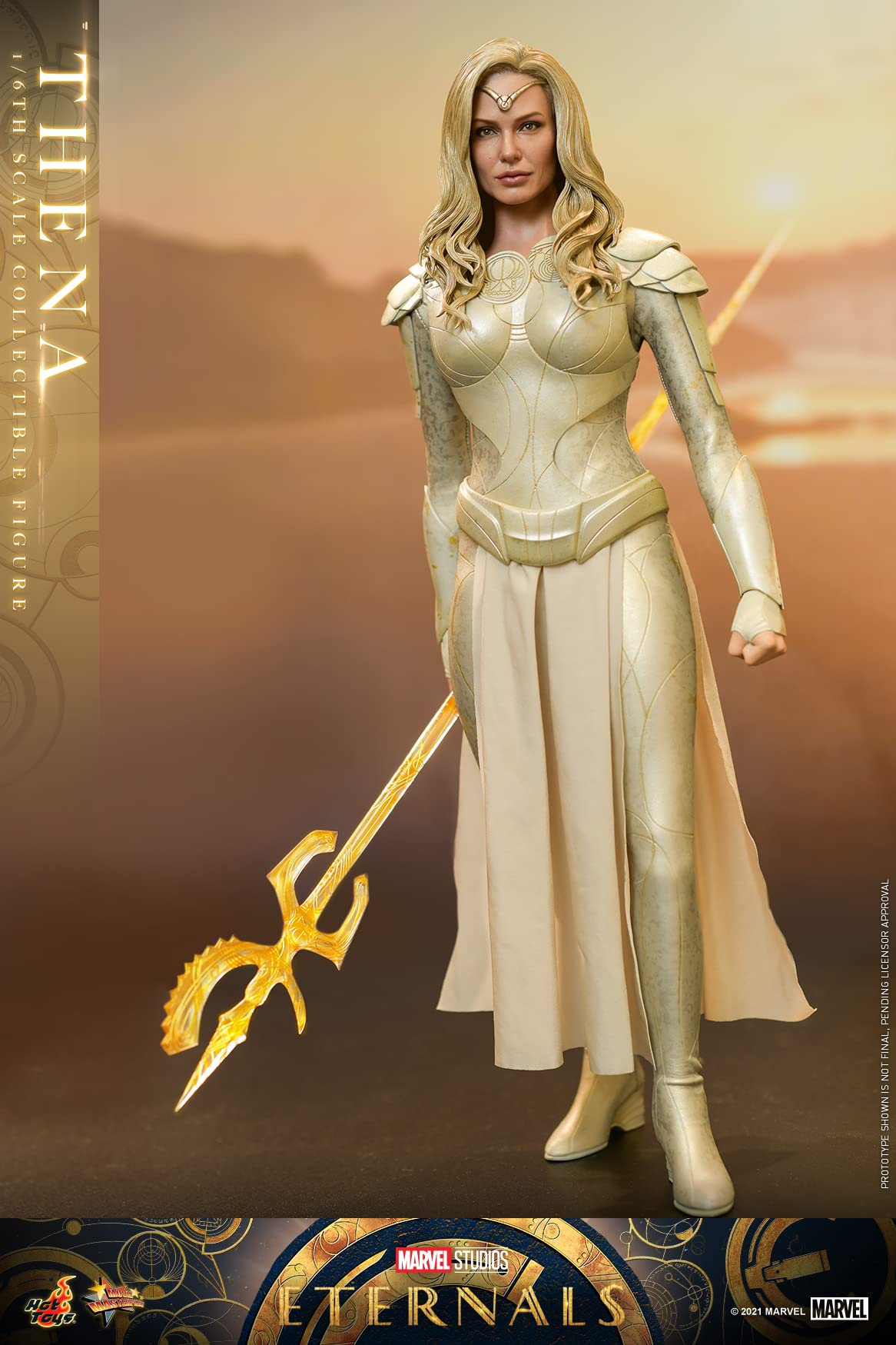 Hot Toys Figura Coleccionable Thena 1:6 – Eternos, Detalles Realistas, Totalmente Articulada, Incluye Armas y Accesorios, Ideal para Fans de Marvel y Coleccionistas de Cine