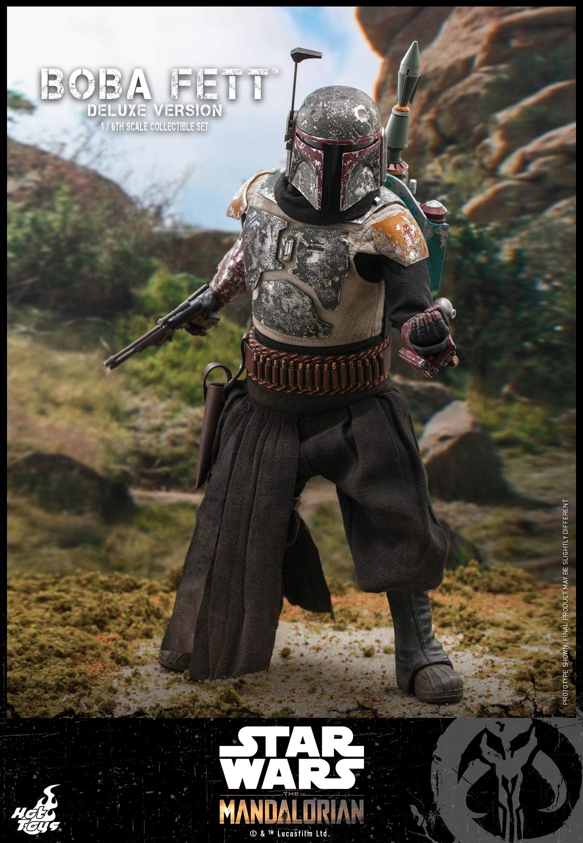 Hot Toys Figura Coleccionable Boba Fett DX 1:6 – The Mandalorian, Detalles Realistas, Articulada, Accesorios y Armas Intercambiables, Ideal para Fans de Star Wars y Coleccionistas