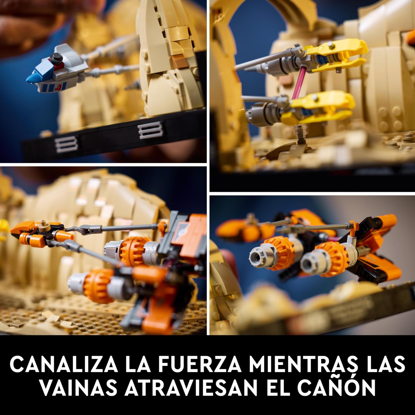 LEGO Star Wars La Amenaza Fantasma Diorama Carrera de Vainas de Mos Espa, Maqueta de Construcción para Adultos con Vaina de Anakin Skywalker, Regalo para Hombres y Mujeres Fans de Star Wars 75380