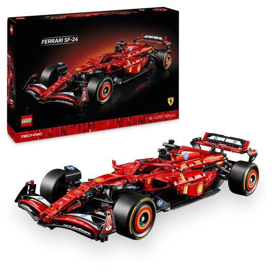 LEGO Technic Coche Ferrari SF-24 F1, Maqueta de Vehículo de Carreras Rojo para Construir y Coleccionar, Regalo para Aficionados a la Fórmula 1, Adultos y Coleccionistas 42207