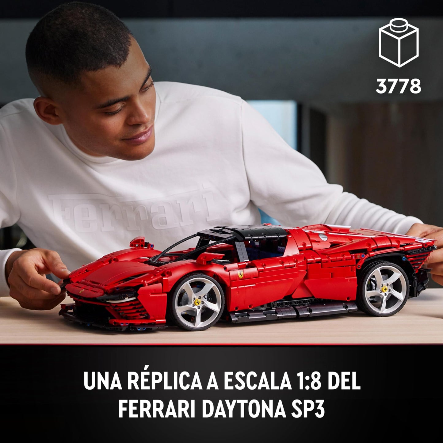 LEGO Technic Ferrari Daytona SP3 42143, Maqueta de Supercoche Rojo a Escala 1:8 para Construir, Set Coleccionable Ultimate Car Concept