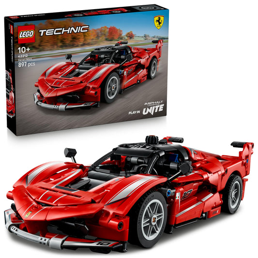 LEGO Technic Ferrari FXX K, Maqueta de Coche de Carreras con Motor V12, Diferencial y Pistones Móviles, Regalo para Niños y Niñas de 10+ Años 42212