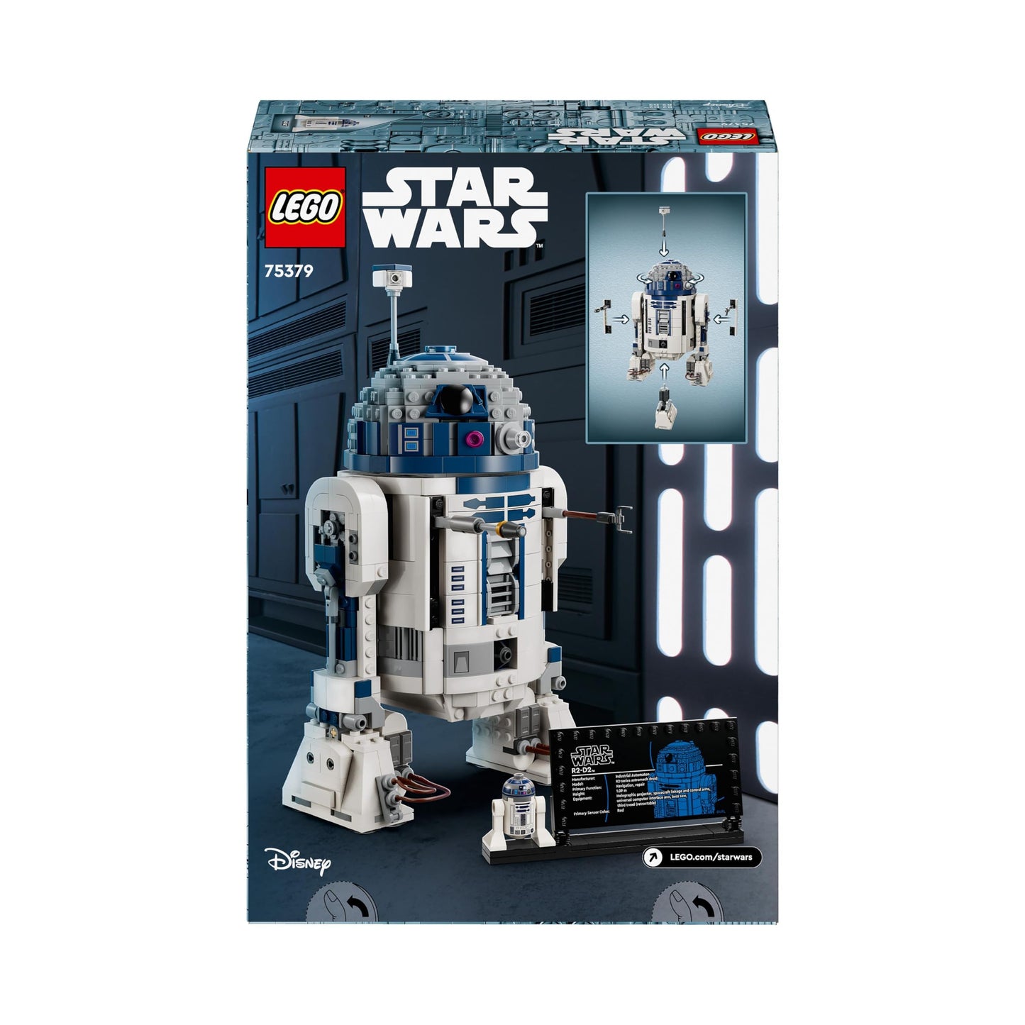 LEGO Star Wars R2-D2 Figura Articulada con Cabeza Giratoria, Periscopio y Herramientas, Incluye Minifigura de Darth Malak, Set de Construcción para Niños de 10+ Años, Fans y Coleccionistas 75379