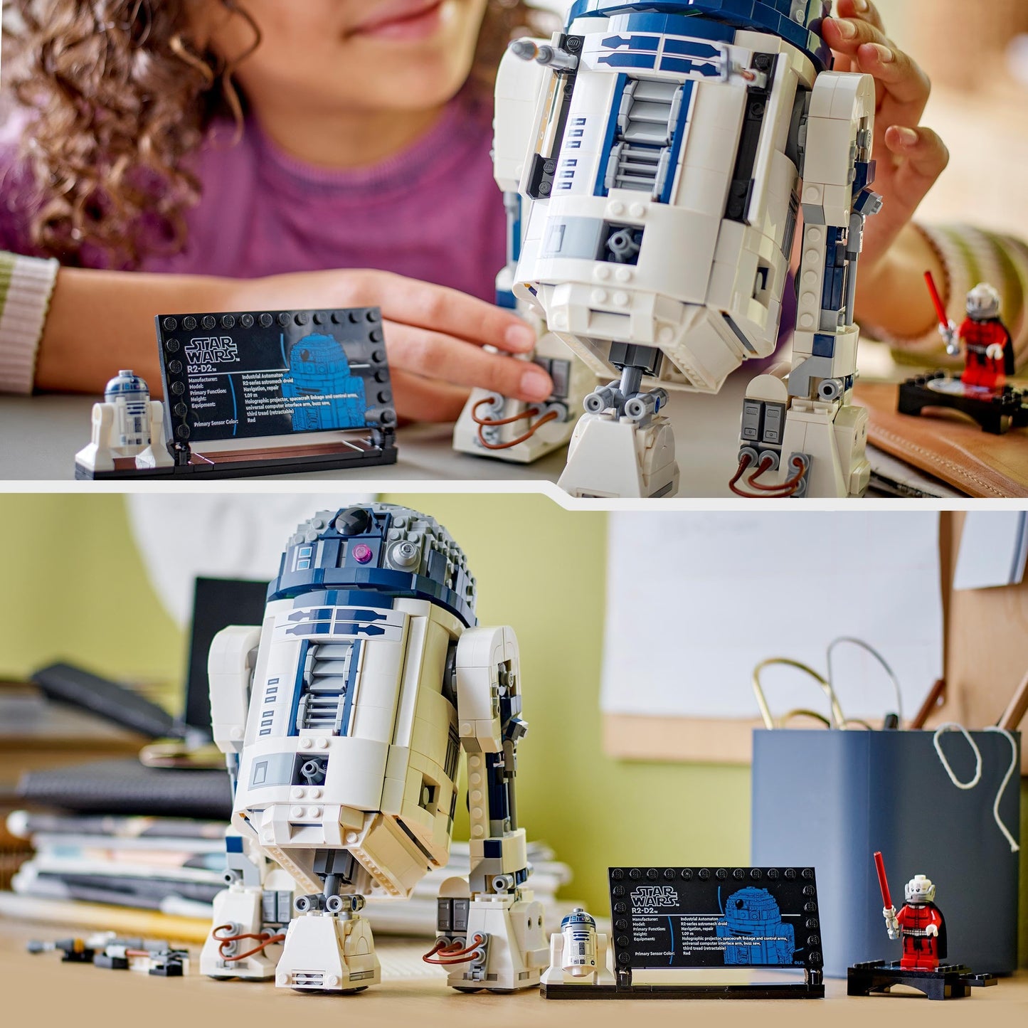 LEGO Star Wars R2-D2 Figura Articulada con Cabeza Giratoria, Periscopio y Herramientas, Incluye Minifigura de Darth Malak, Set de Construcción para Niños de 10+ Años, Fans y Coleccionistas 75379