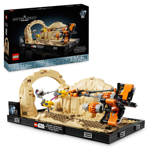 LEGO Star Wars La Amenaza Fantasma Diorama Carrera de Vainas de Mos Espa, Maqueta de Construcción para Adultos con Vaina de Anakin Skywalker, Regalo para Hombres y Mujeres Fans de Star Wars 75380