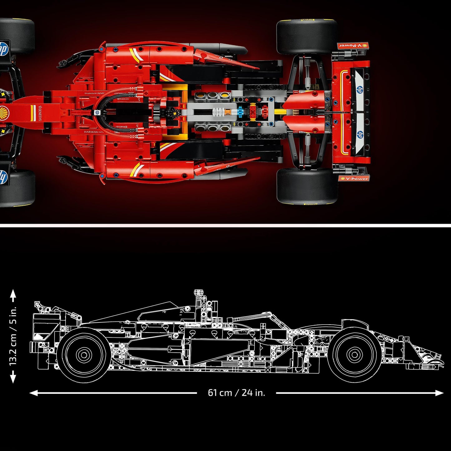 LEGO Technic Coche Ferrari SF-24 F1, Maqueta de Vehículo de Carreras Rojo para Construir y Coleccionar, Regalo para Aficionados a la Fórmula 1, Adultos y Coleccionistas 42207