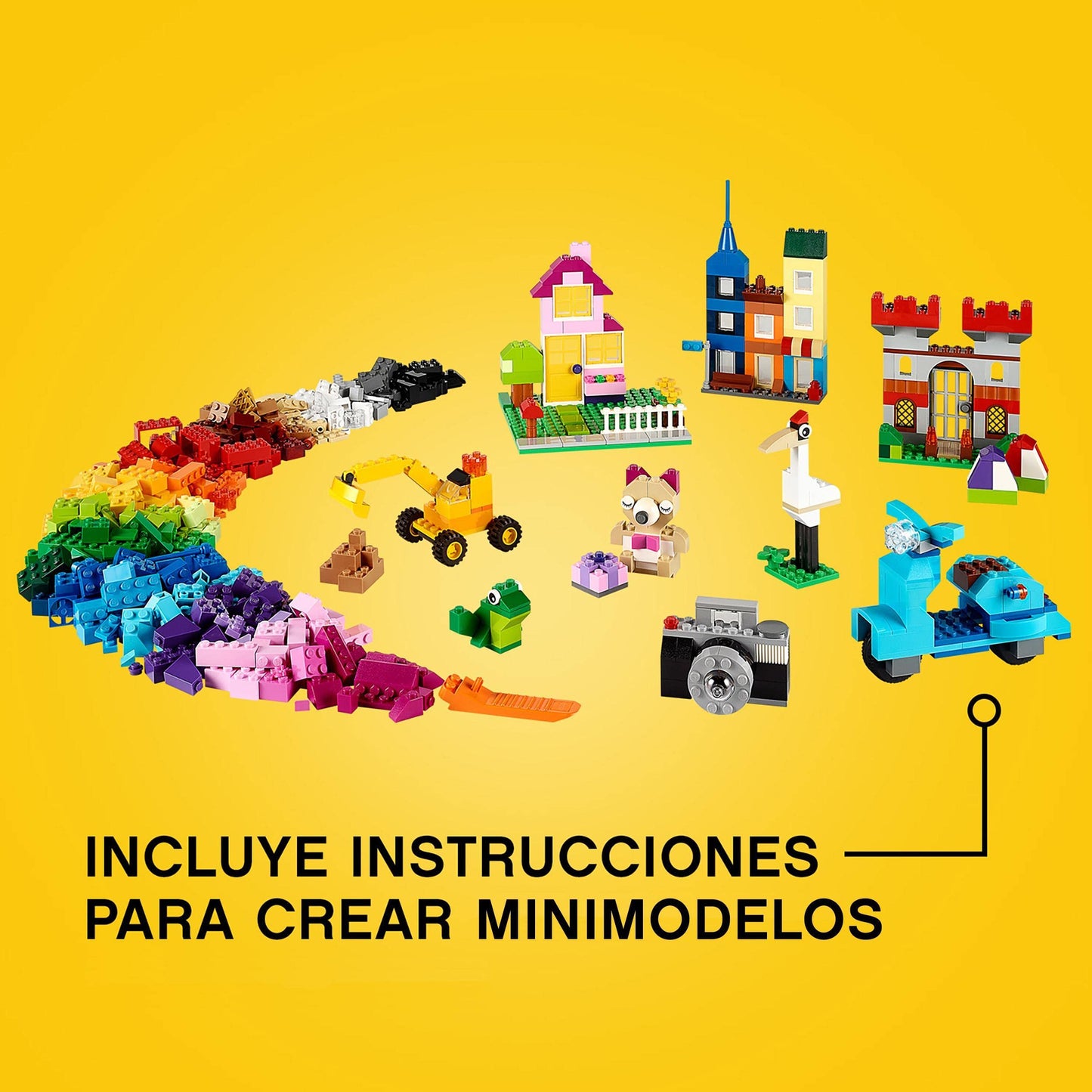 LEGO Classic Caja de Ladrillos Creativos Grande, Juguetes de Construcción y Manualidades para Niños y Niñas de 4 Años o Más, Animales, Casas y Coches de Juguete, Regalos de Cumpleaños Infantiles 10698