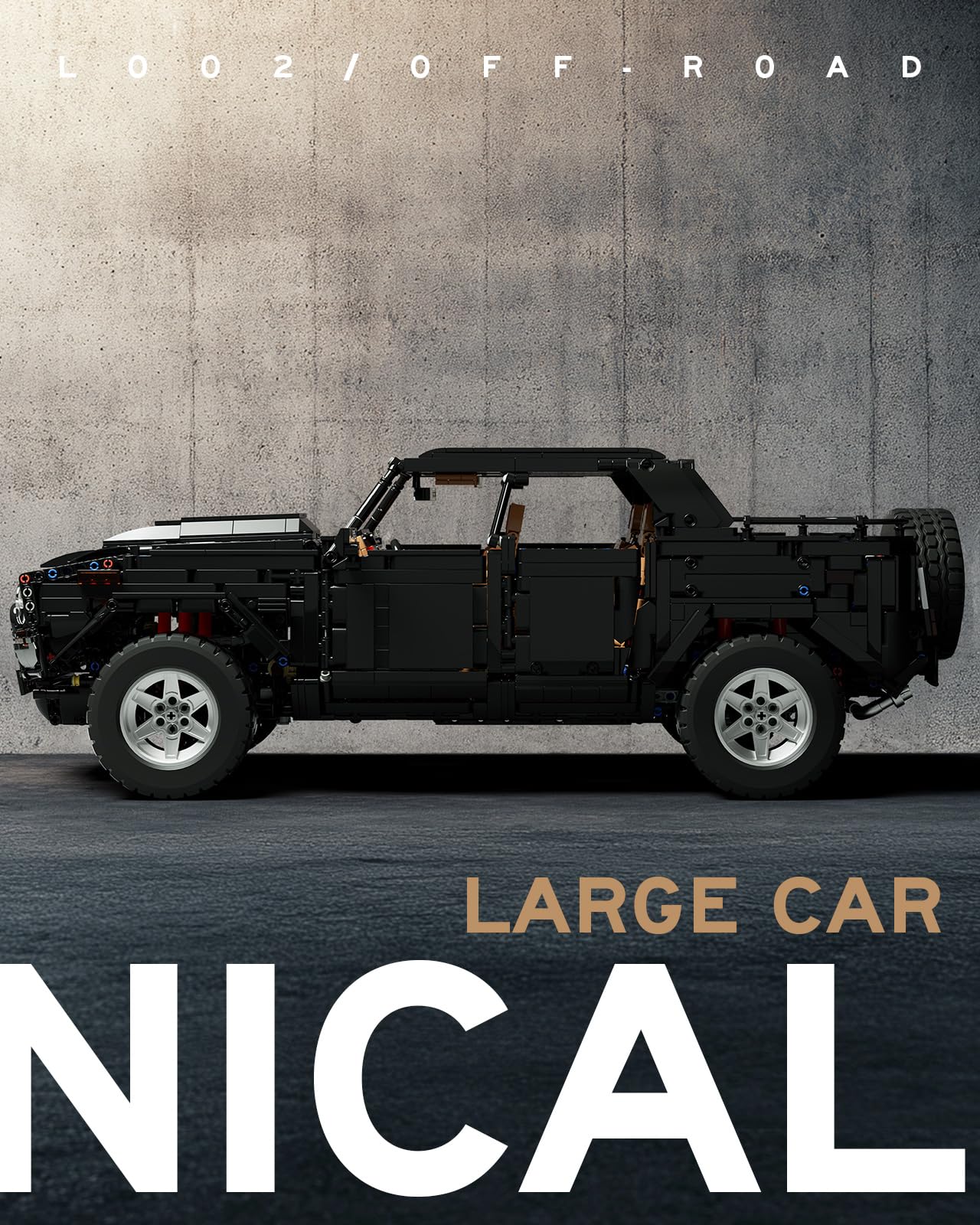 Nifeliz L002 Off-Road NF10274, Maqueta de Coche Todoterreno a Escala 1:8 para Adultos, 3983 Piezas, Kit de Construcción Coleccionable y Decorativo